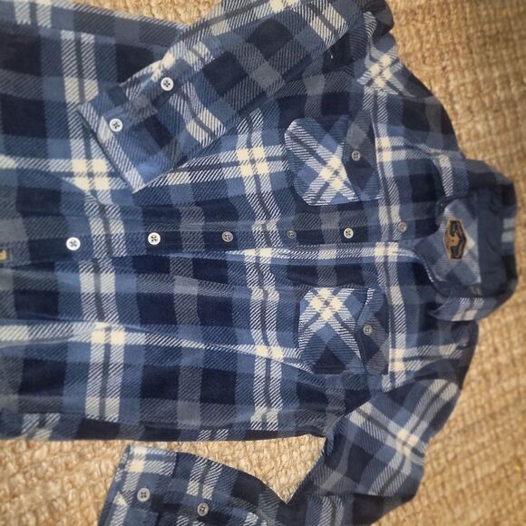 Freedom Foundry Men's Blue Plaid Flannel Long Sleeve Button Up Shirt M - Picture 14 of 15